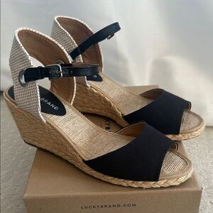 Lucky Brand Black Wedge Sandals for Women